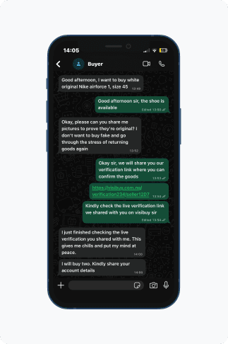 Buyer viewing product proof before payment