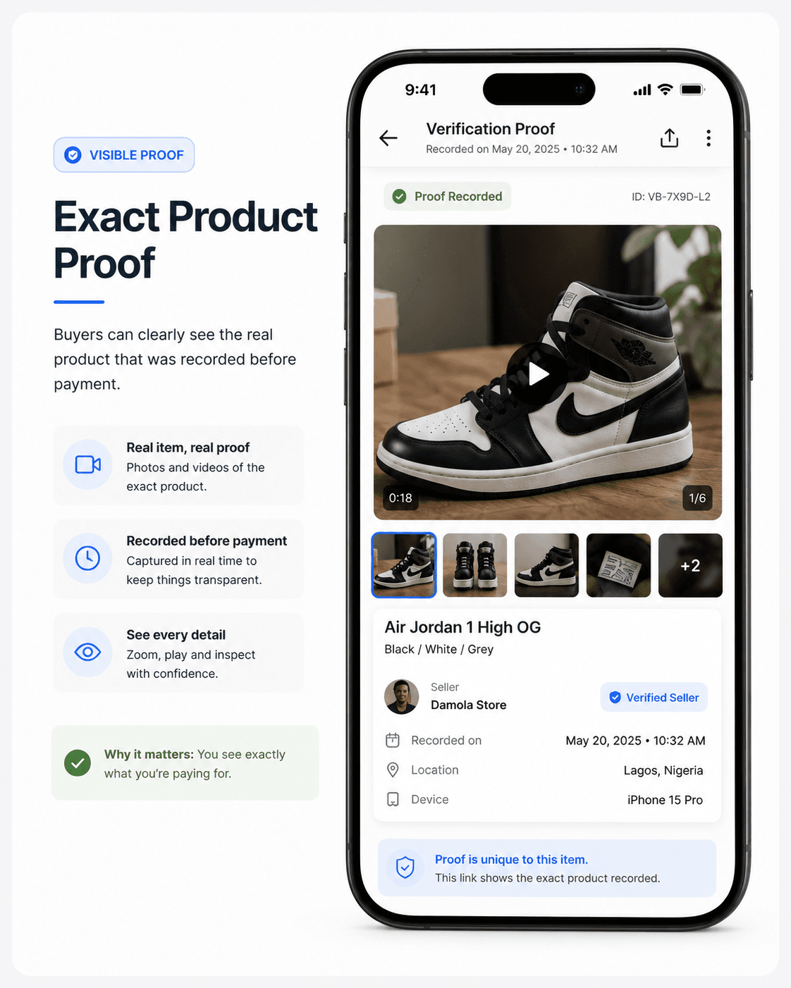 Exact product proof shown before payment