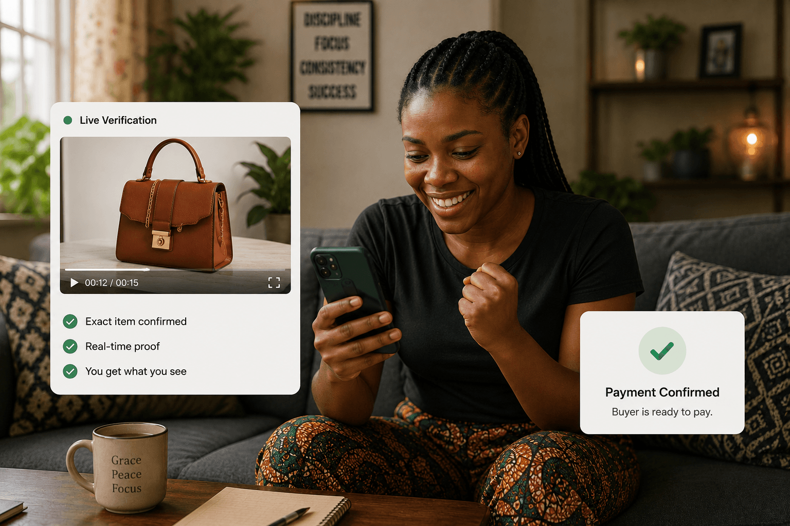 Buyer feeling confident after viewing live verification