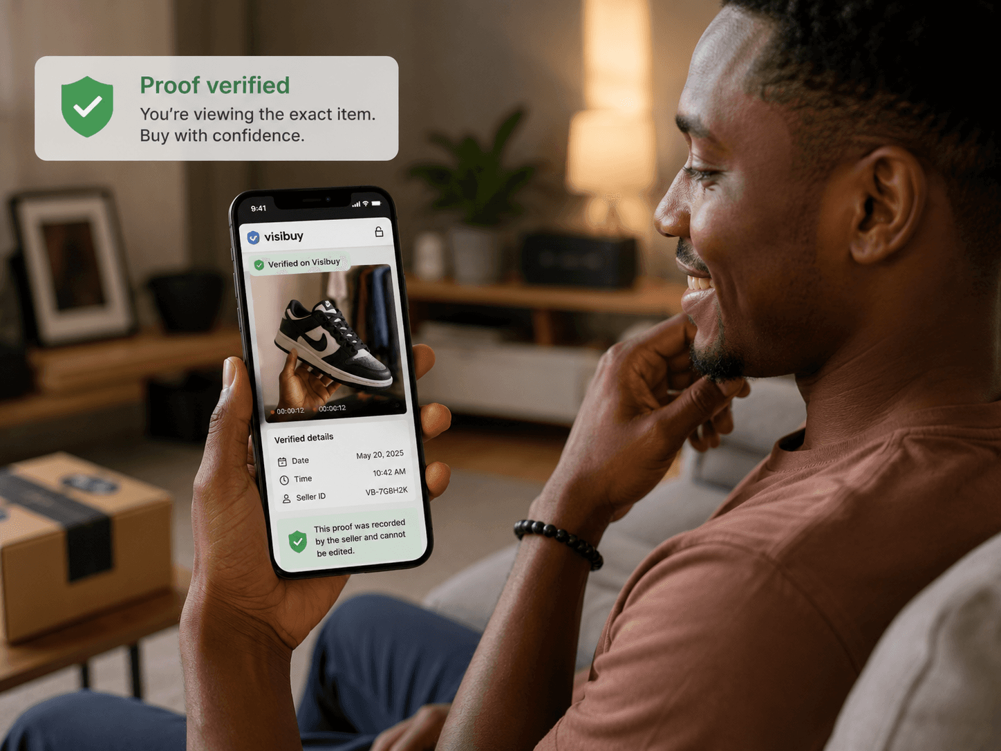 Buyer viewing verification proof